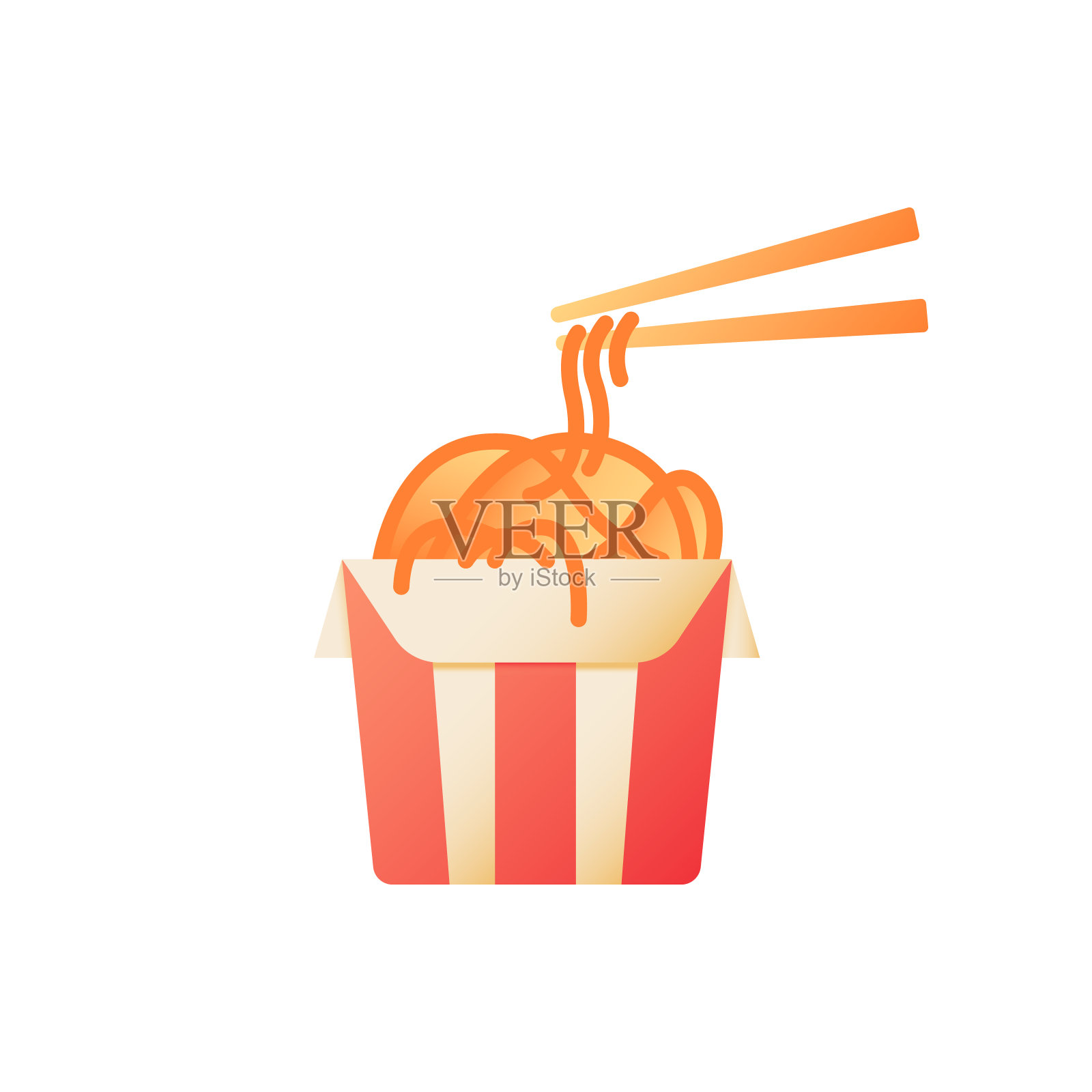 中餐外卖矢量平面颜色图标插画图片素材