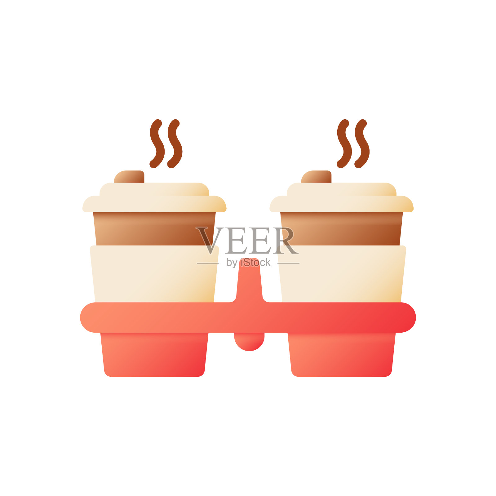 热咖啡去矢量平面彩色图标插画图片素材