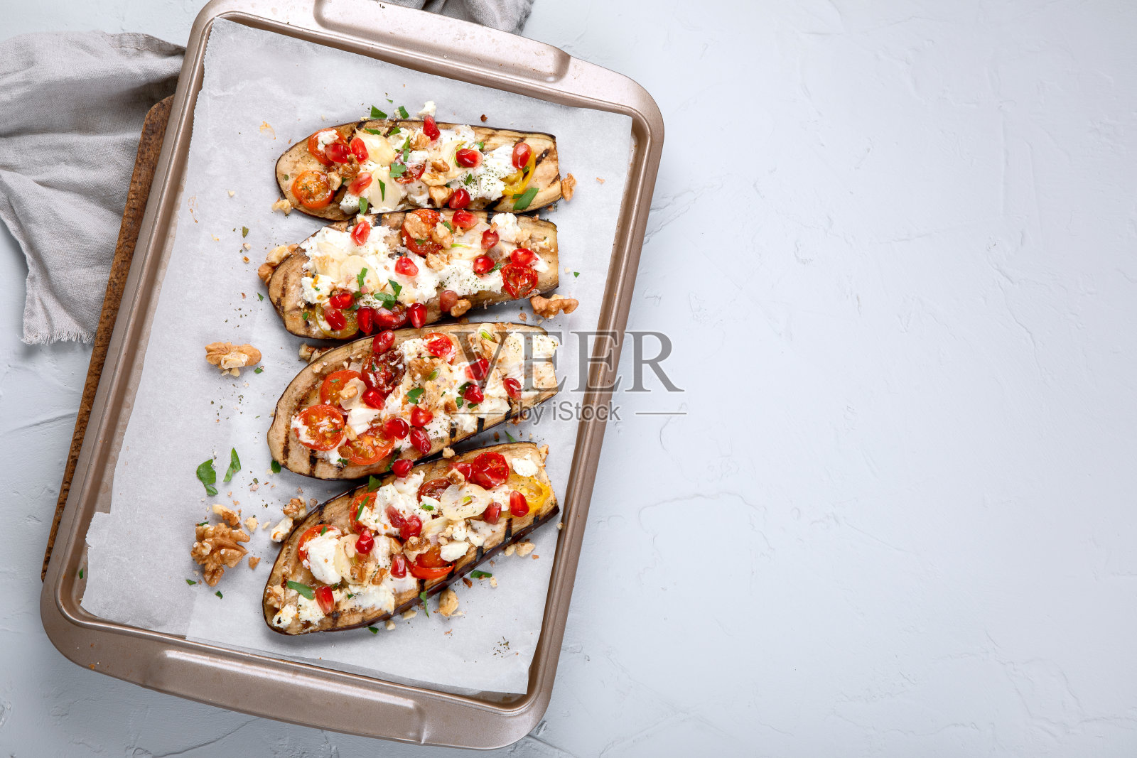 烤茄子照片摄影图片