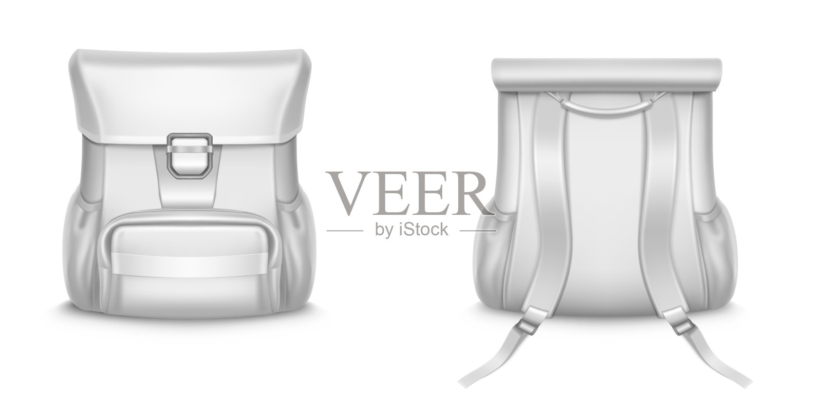 白色背包，上学或旅行背包设计元素图片