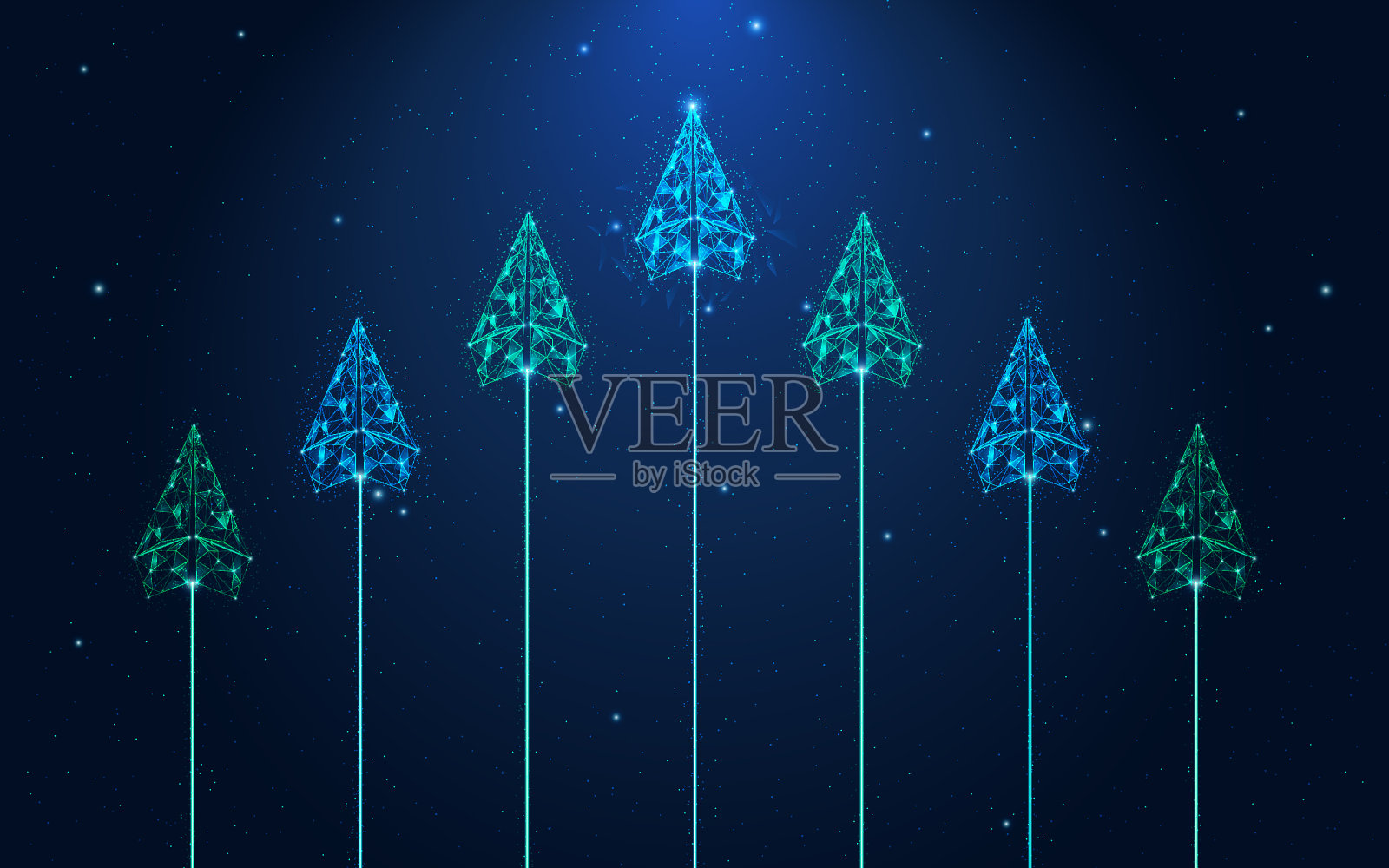 组多边形纸平面领导比赛概念上的蓝色背景。创新的解决方案，创意的商业竞争概念，未来的矢量插图。插画图片素材