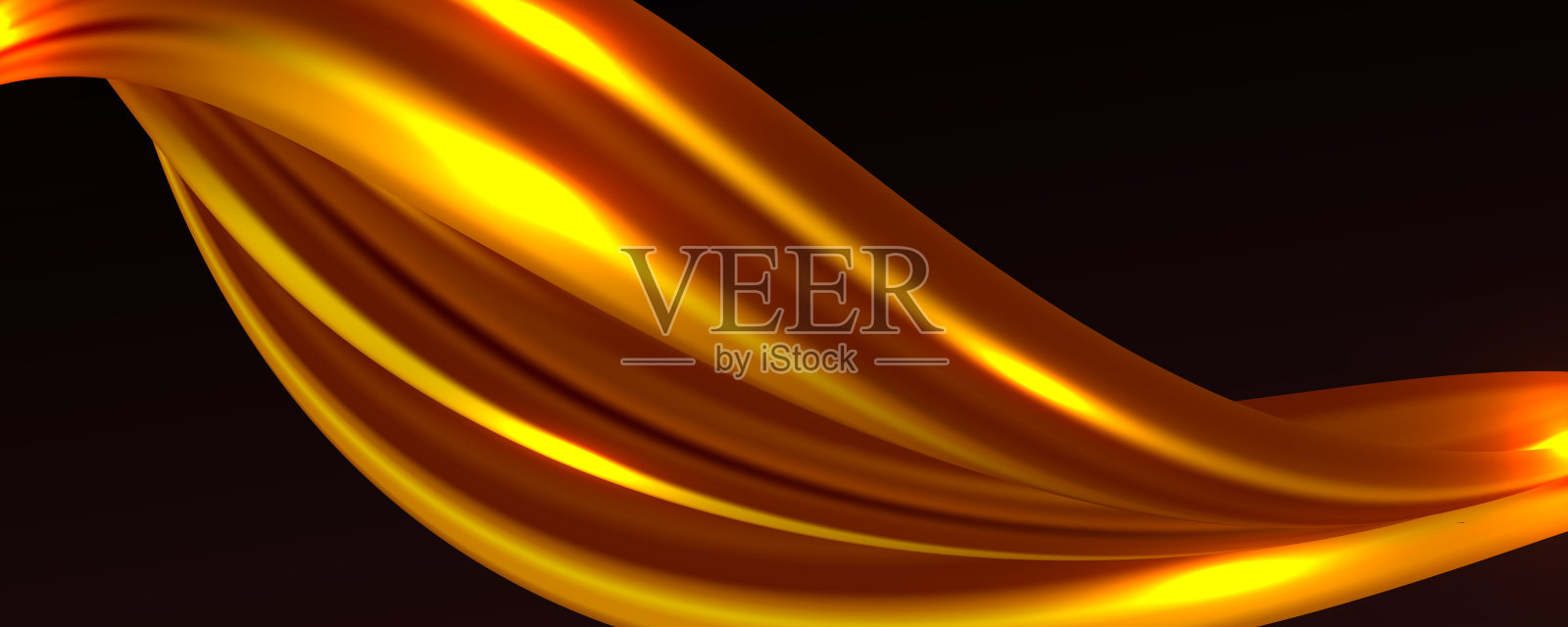 金色丝绸织物抽象背景，矢量插图插画图片素材