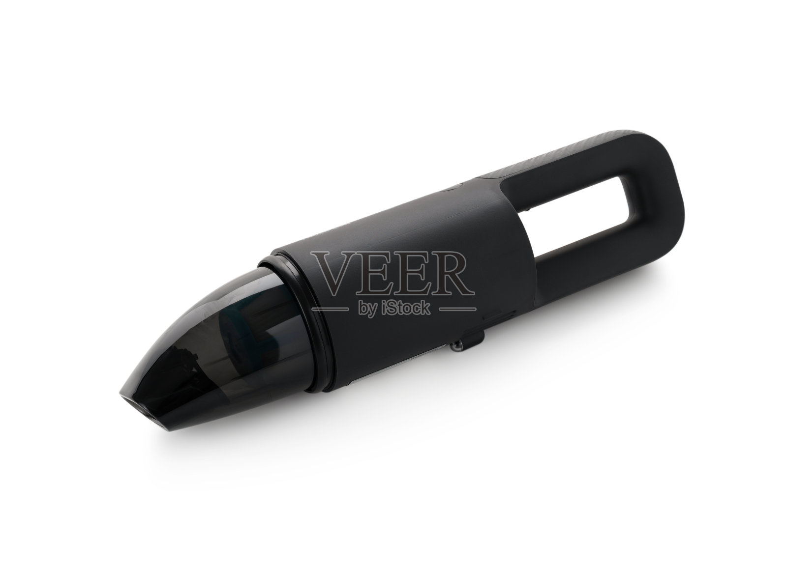 黑色汽车吸尘器上的白色背景照片摄影图片