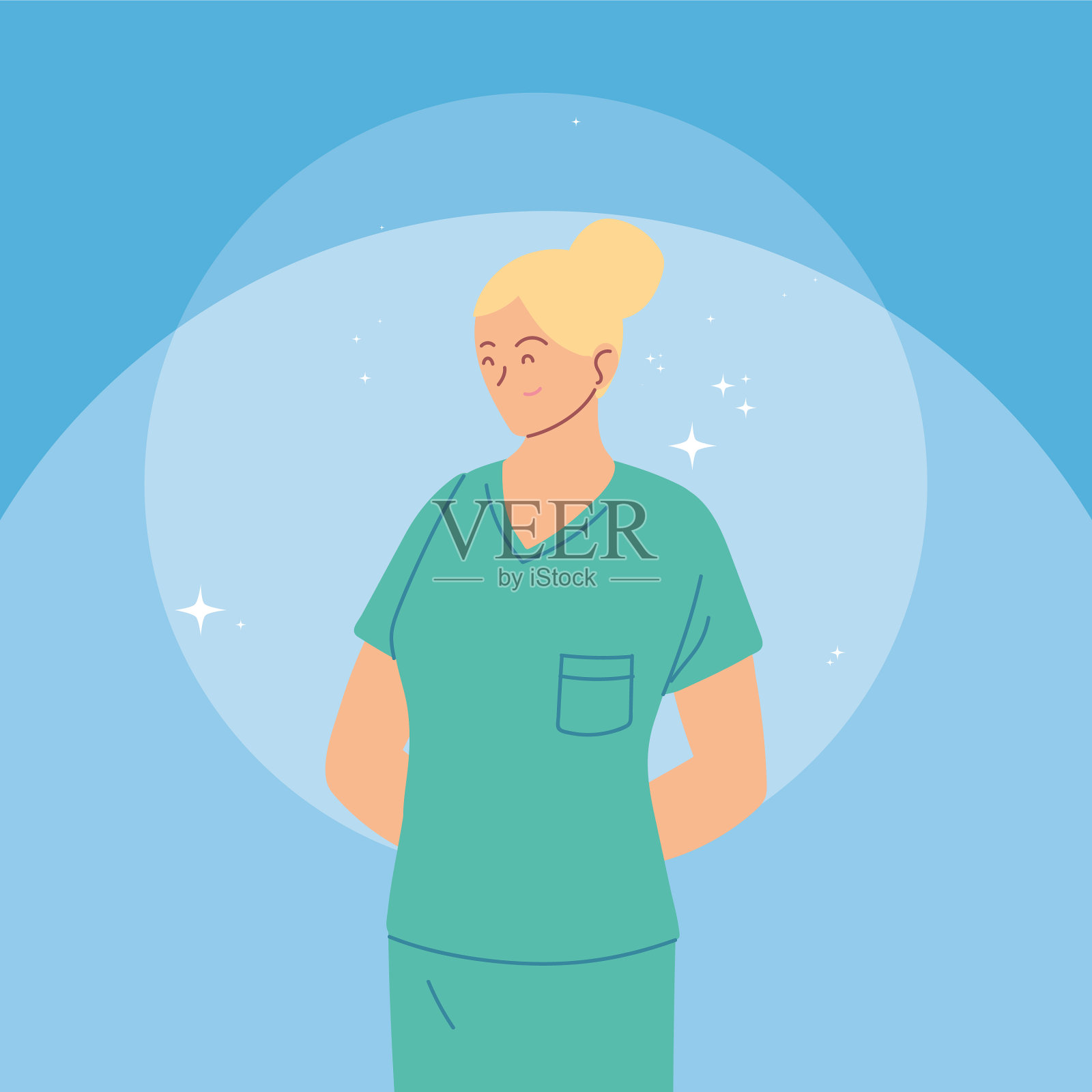 穿着制服的女医生插画图片素材