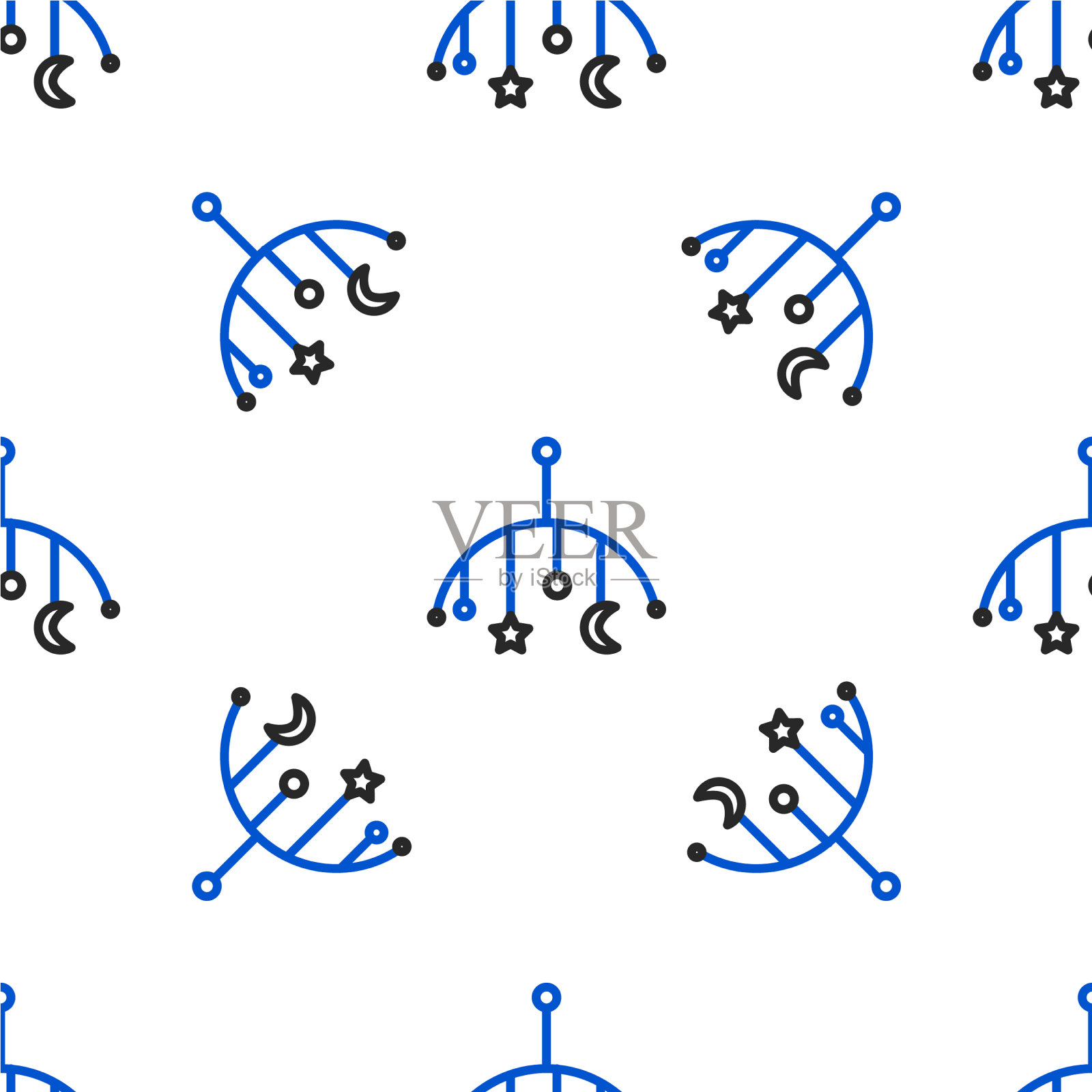 线钩挂玩具图标孤立无缝插画图片素材