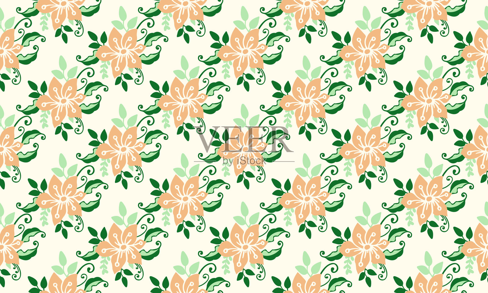 独特的花卉图案背景为春天插画图片素材