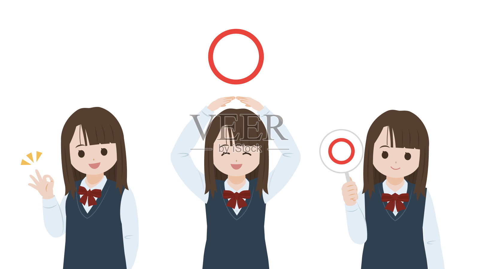 女生答对插图插画图片素材