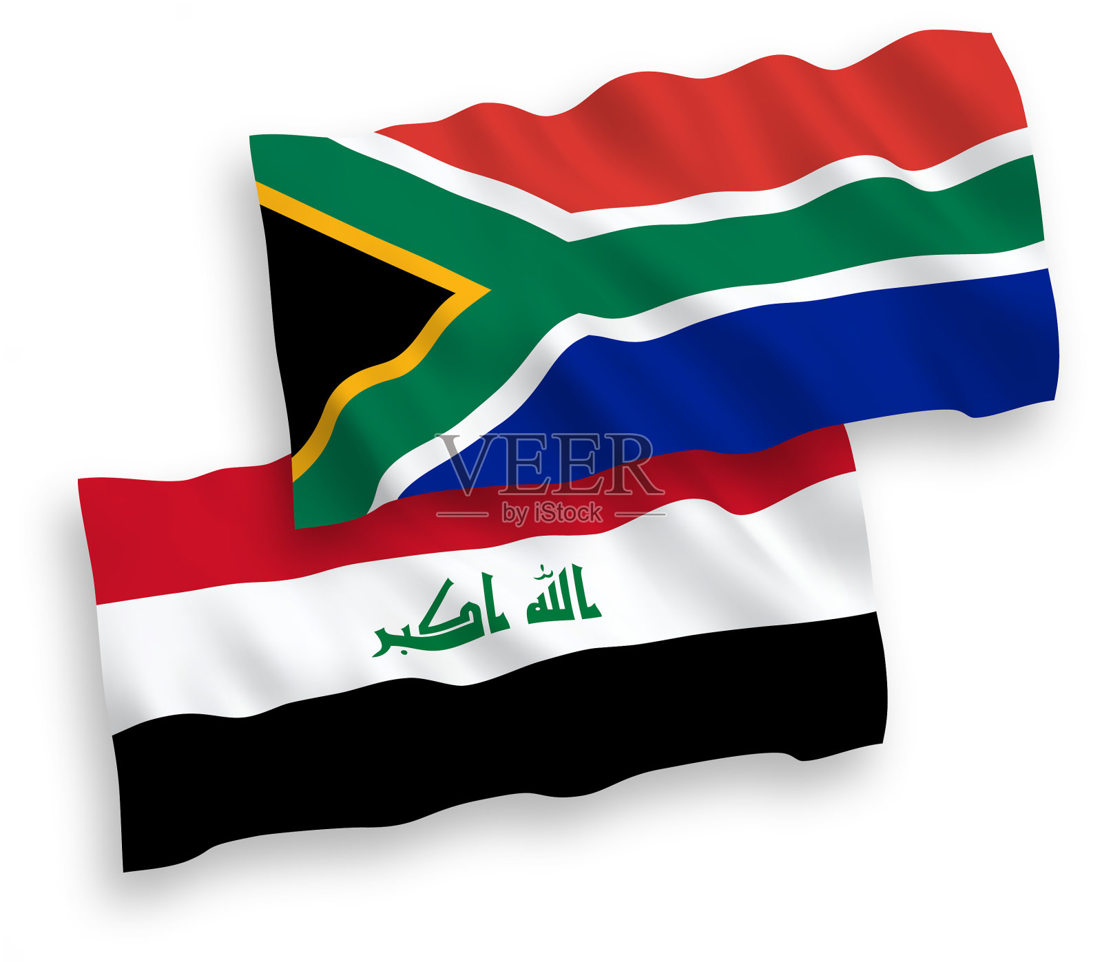 国旗上有伊拉克和南非共和国设计元素图片