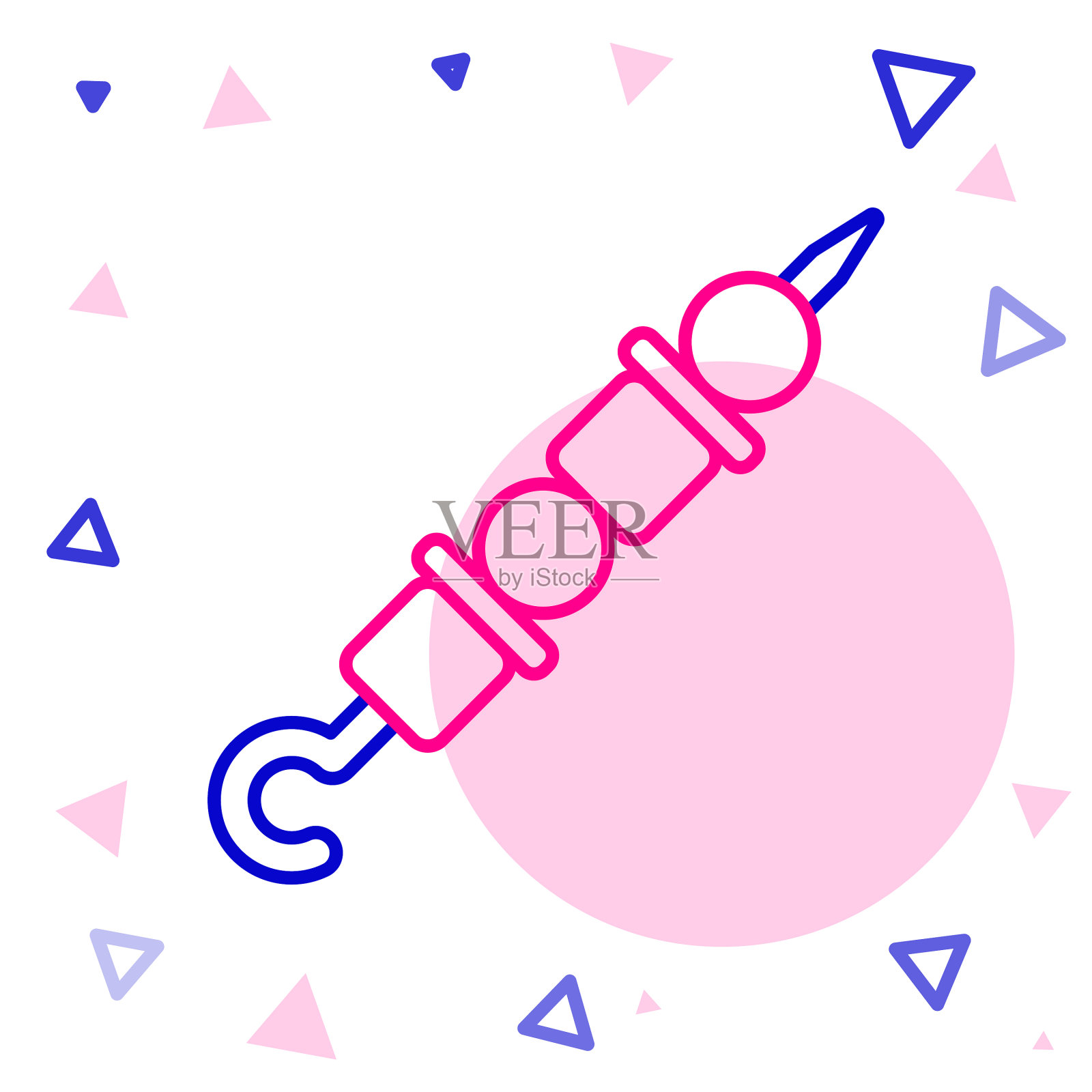 排烤羊肉串串在串棍图标插画图片素材