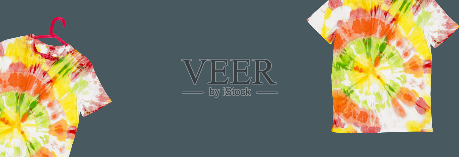彩色扎染t恤照片摄影图片