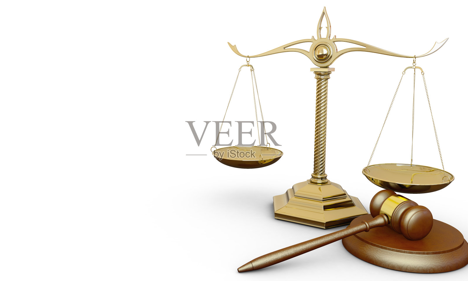 法官 gavel  和天平 3D照片摄影图片