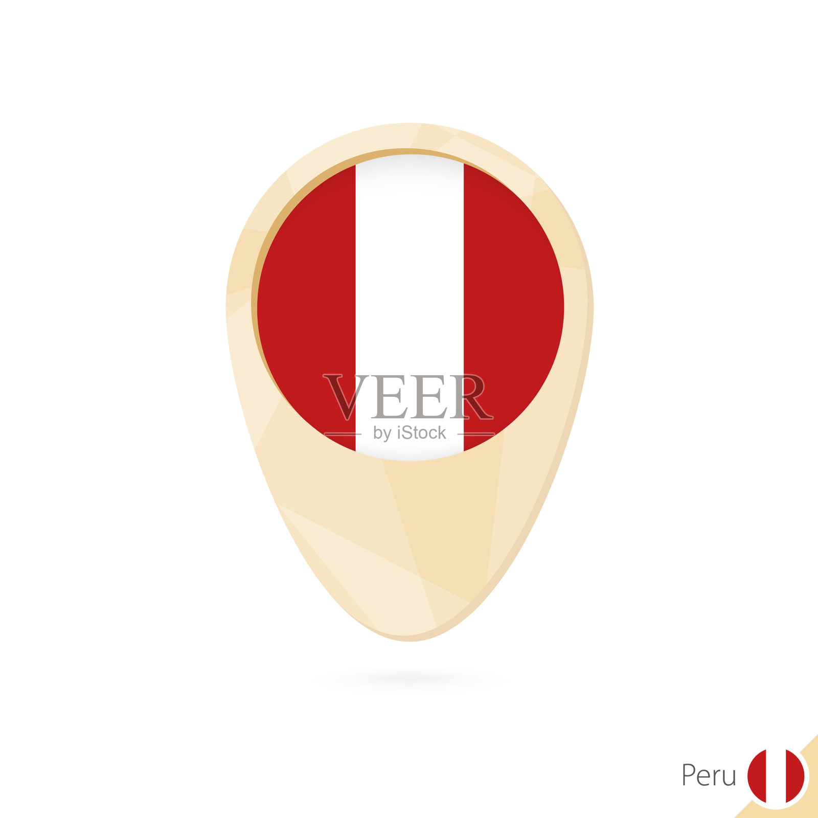 地图指针与标志玻利维亚橙色抽象插画图片素材