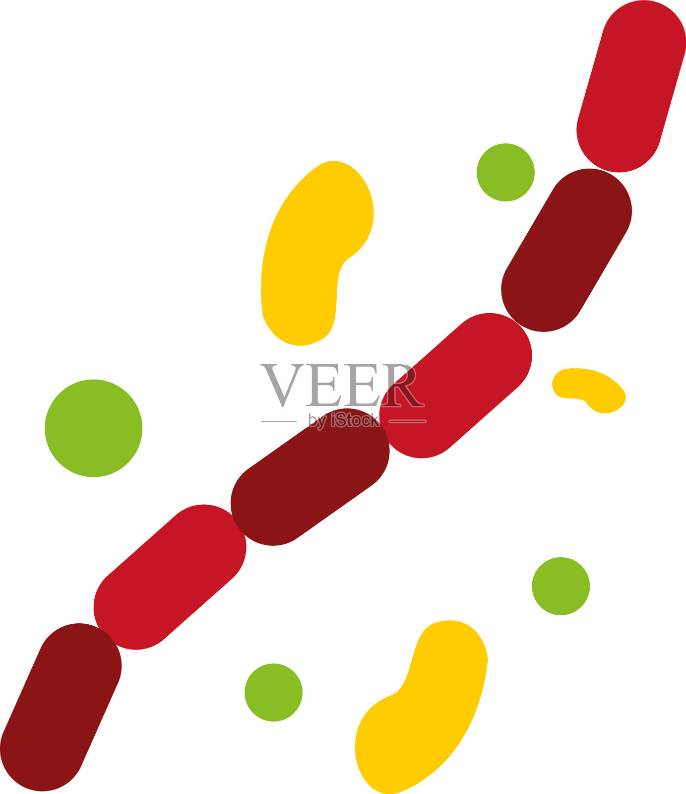 链球菌的图标，细菌的扁平样式设计元素图片