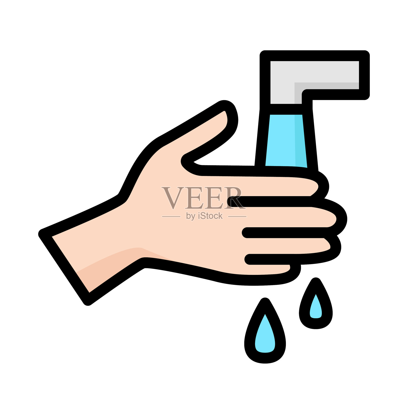 用清水清洁你的双手图标设计元素图片