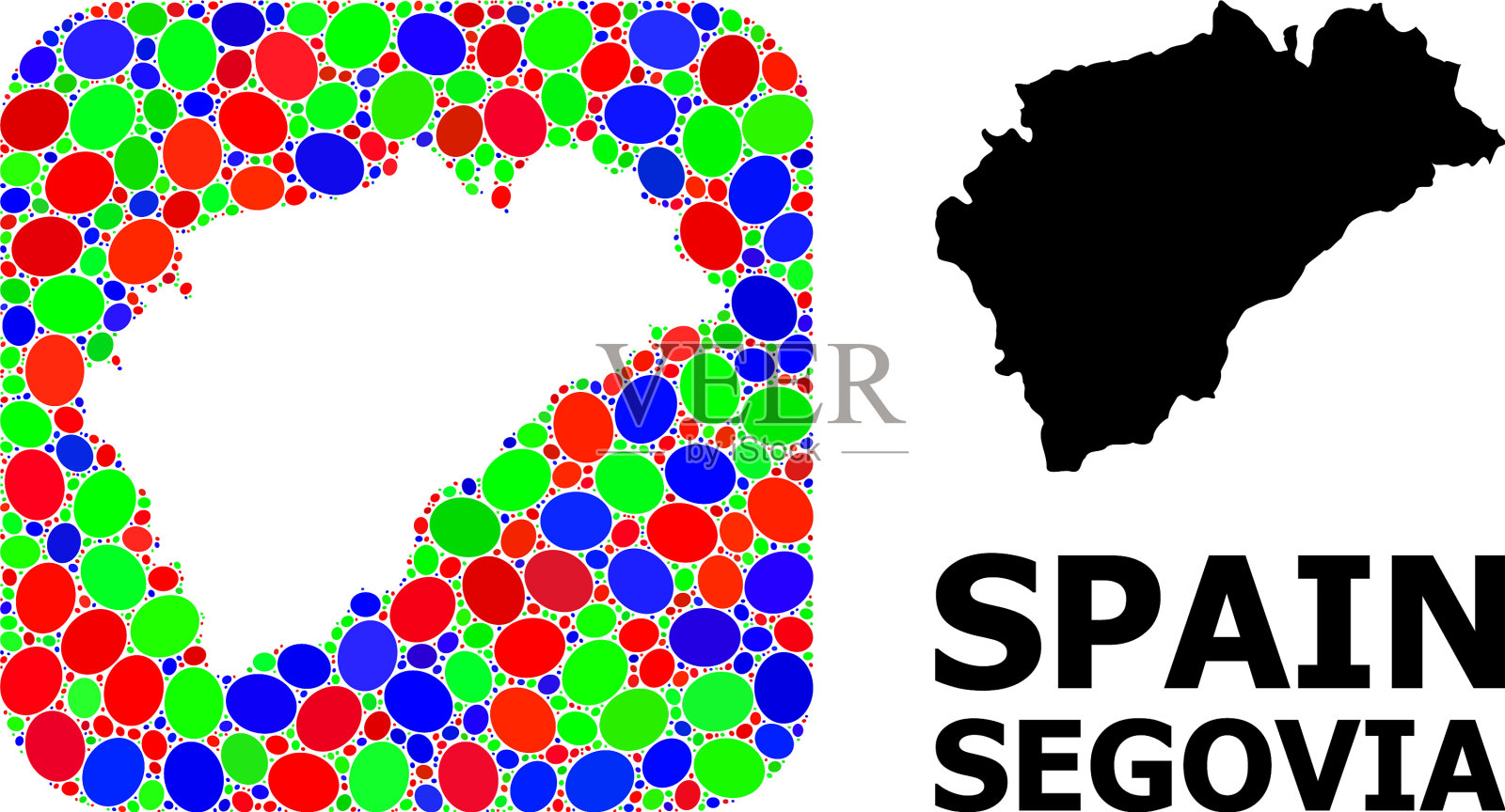 马赛克孔和实图塞戈维亚省插画图片素材