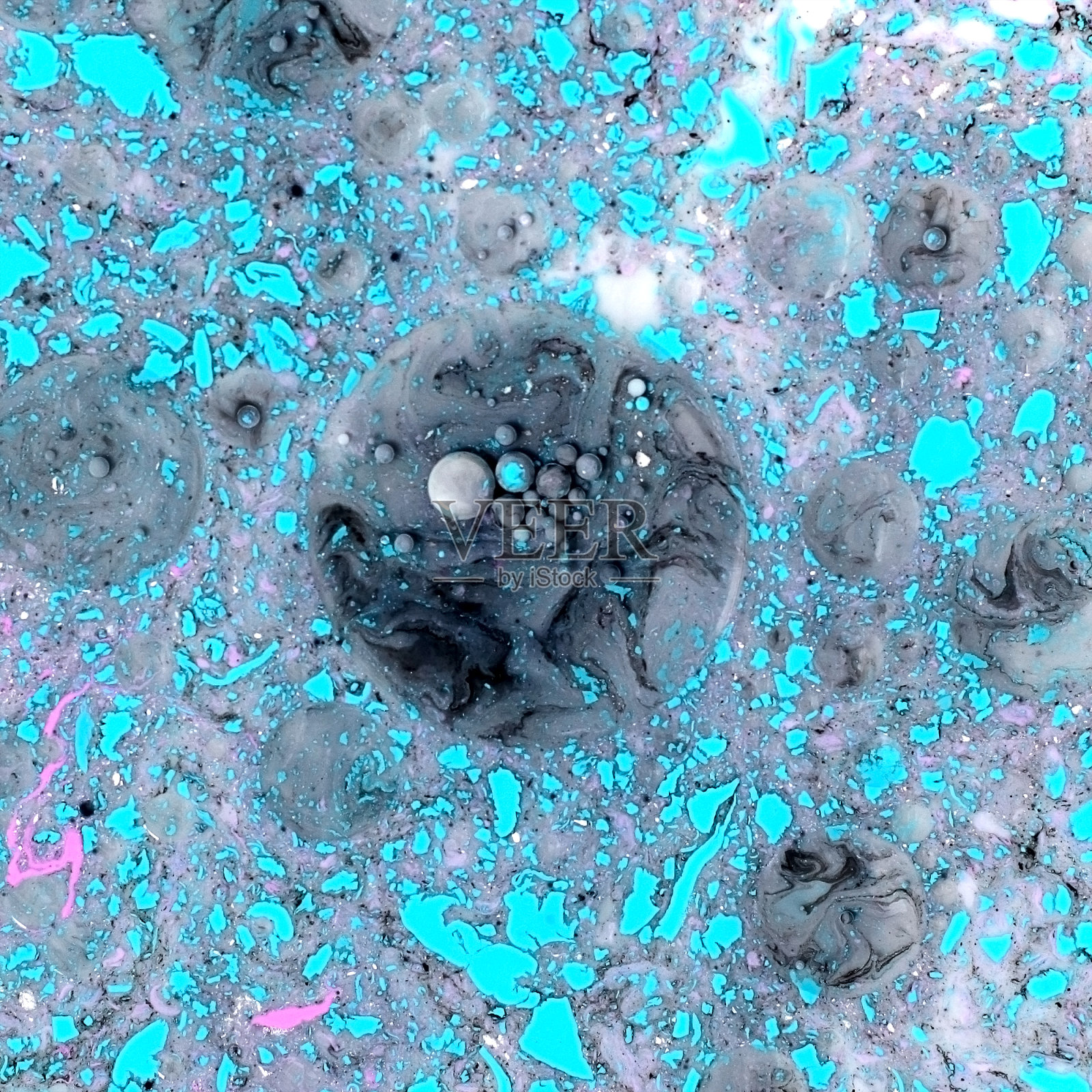 抽象绘画的背景。亚克力纹理，多色图案。Blue-Black-Pink油漆照片摄影图片