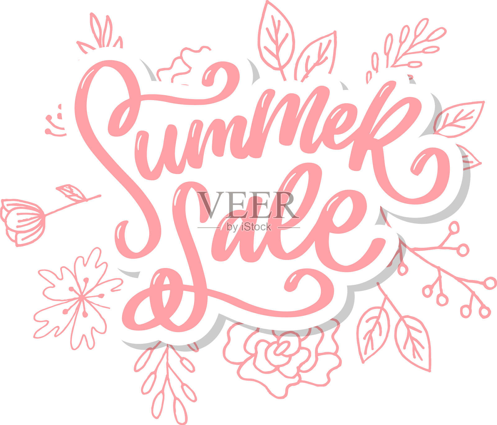 时髦的花卉模板夏天的花和夏天设计元素图片