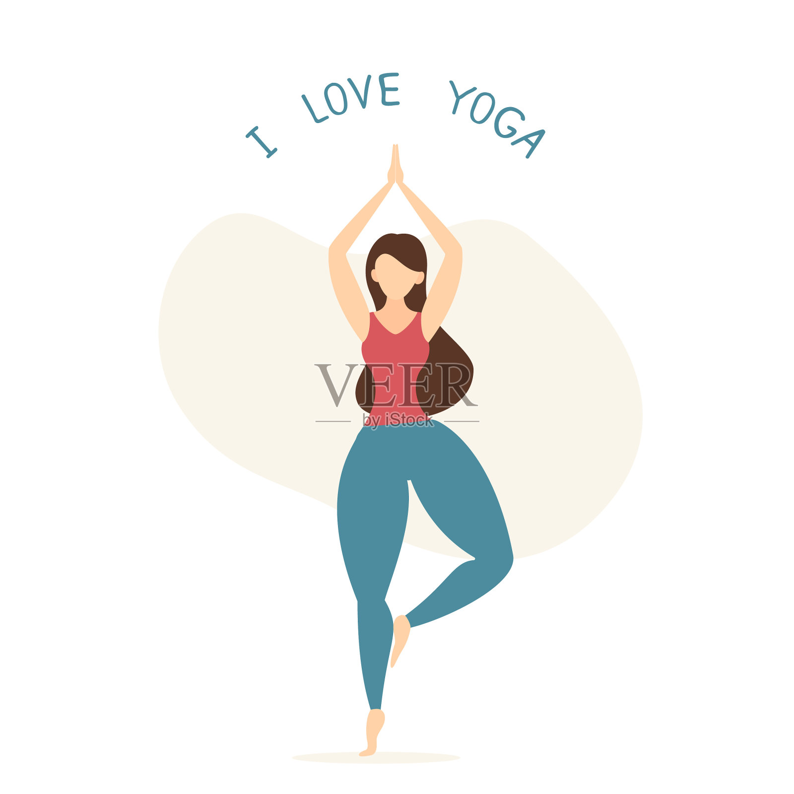 女性做瑜伽插画图片素材