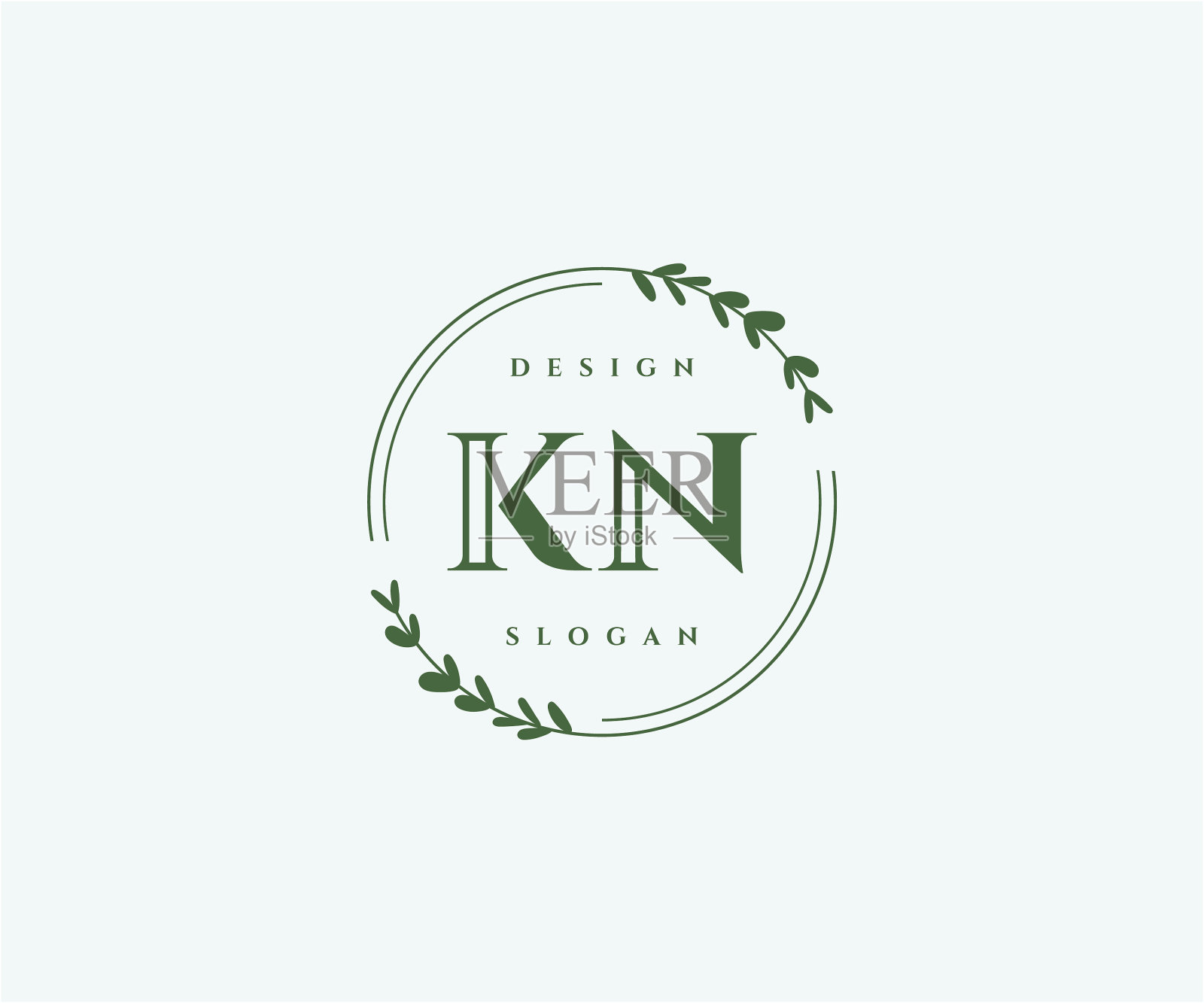 初始kn美字母和优雅的标志设计插画图片素材