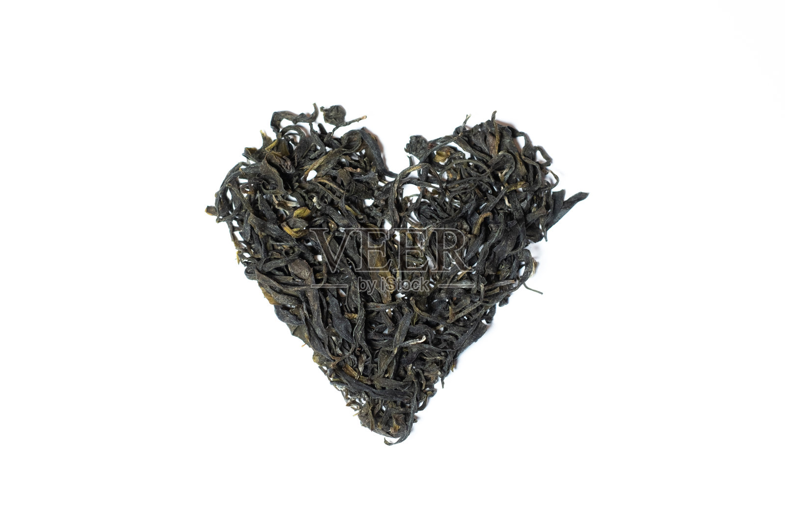 心形的绿茶叶子照片摄影图片