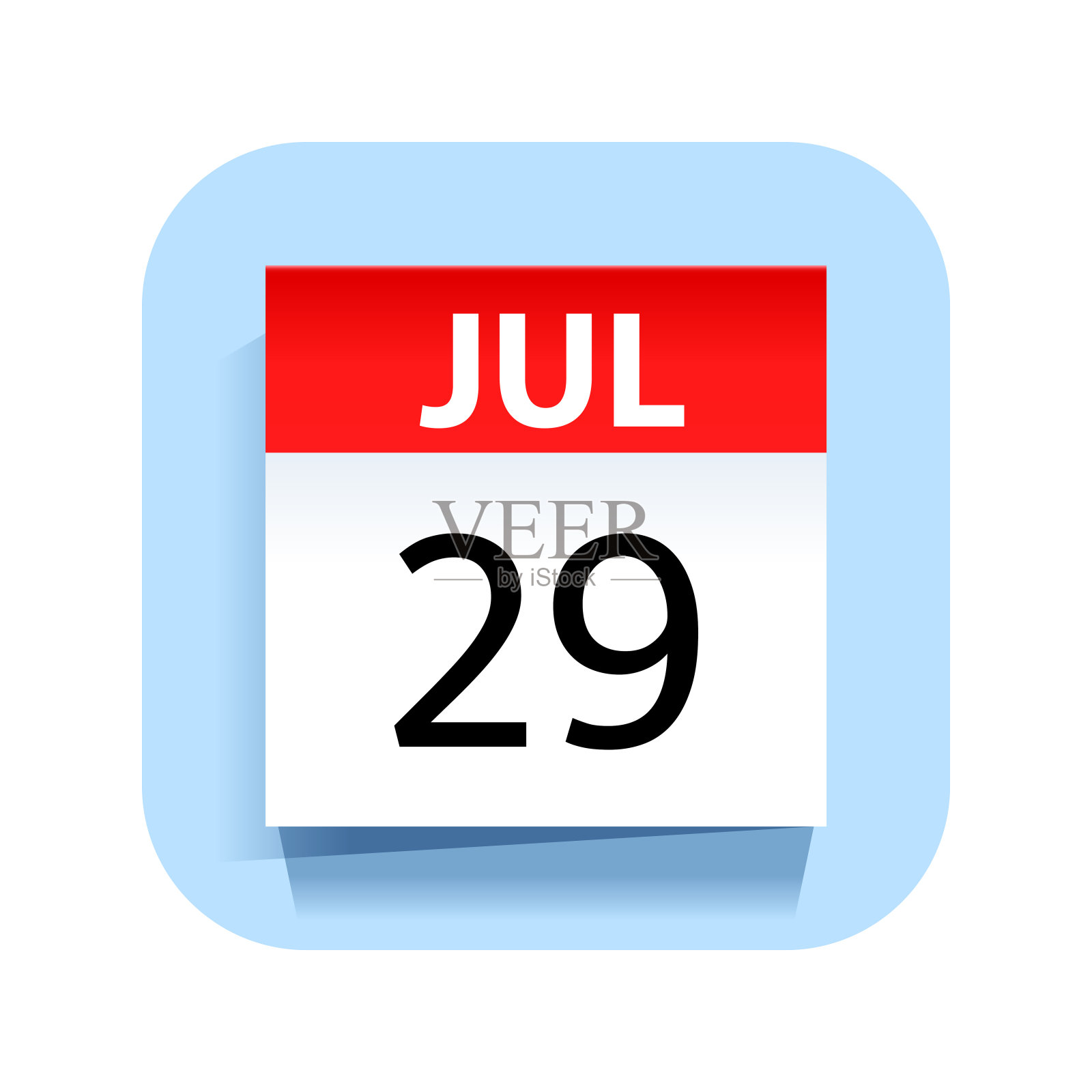 7月29日。日历图标。矢量插图。插画图片素材