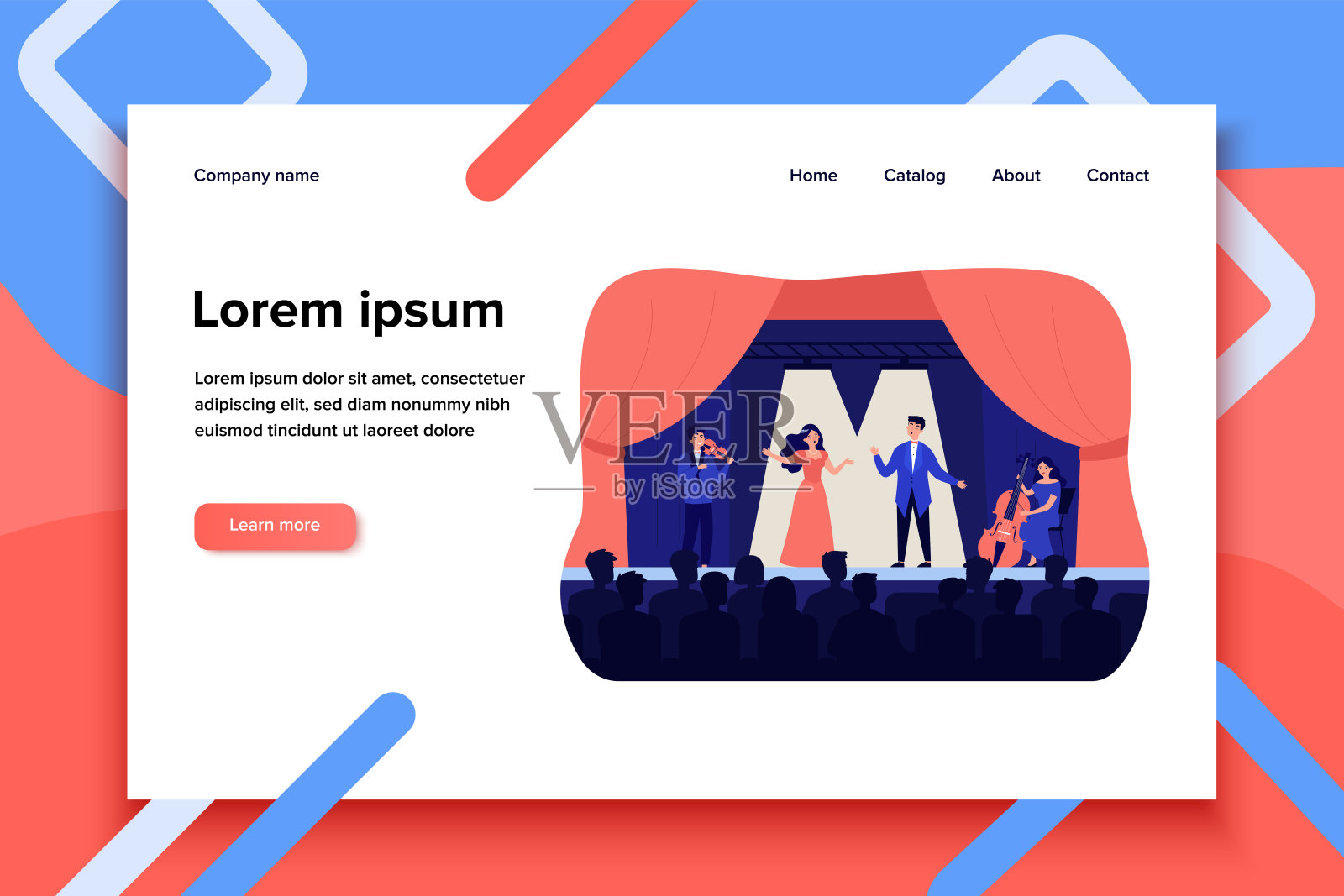 为观众表演悲剧歌剧的歌手插画图片素材