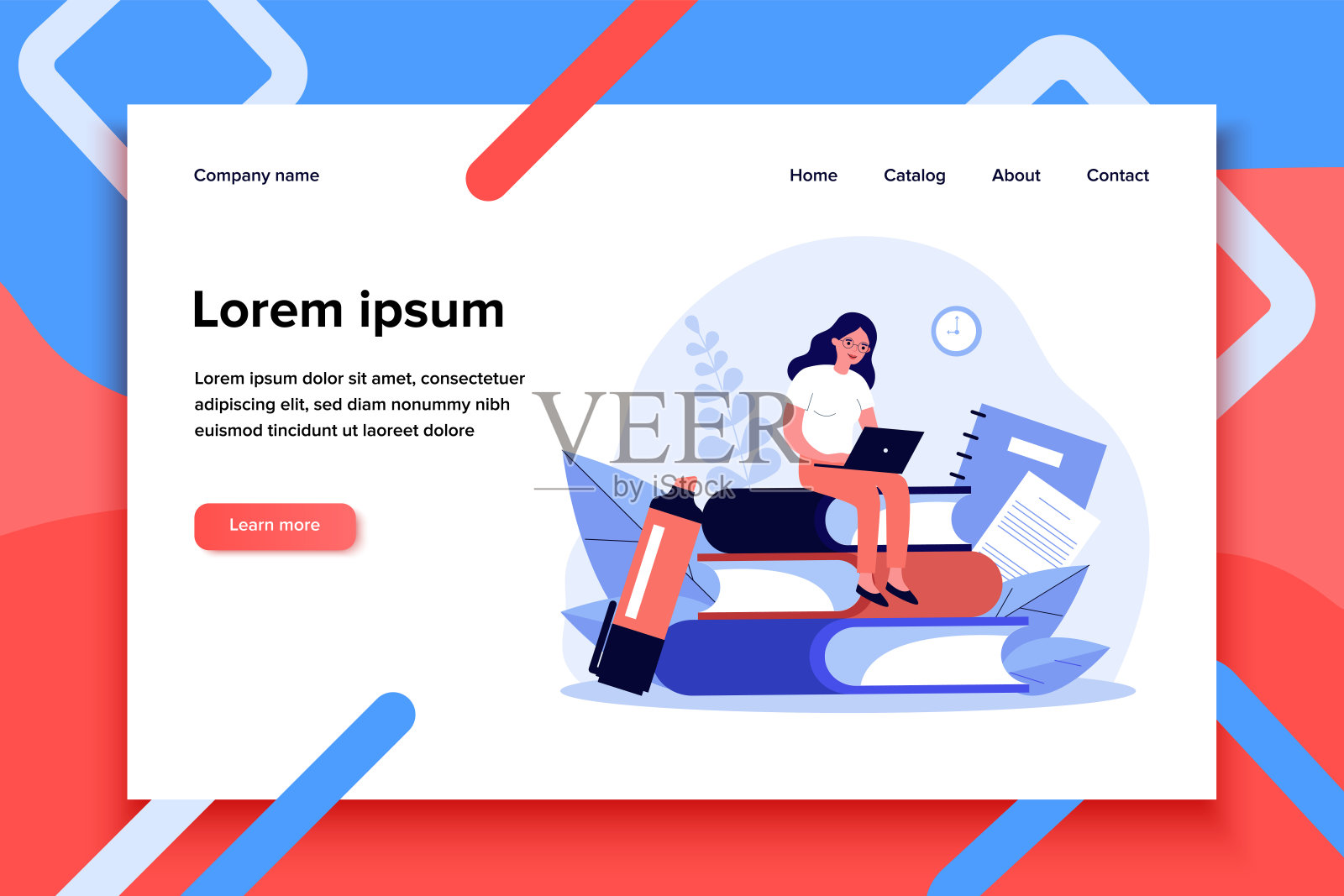 学生在线学习插画图片素材