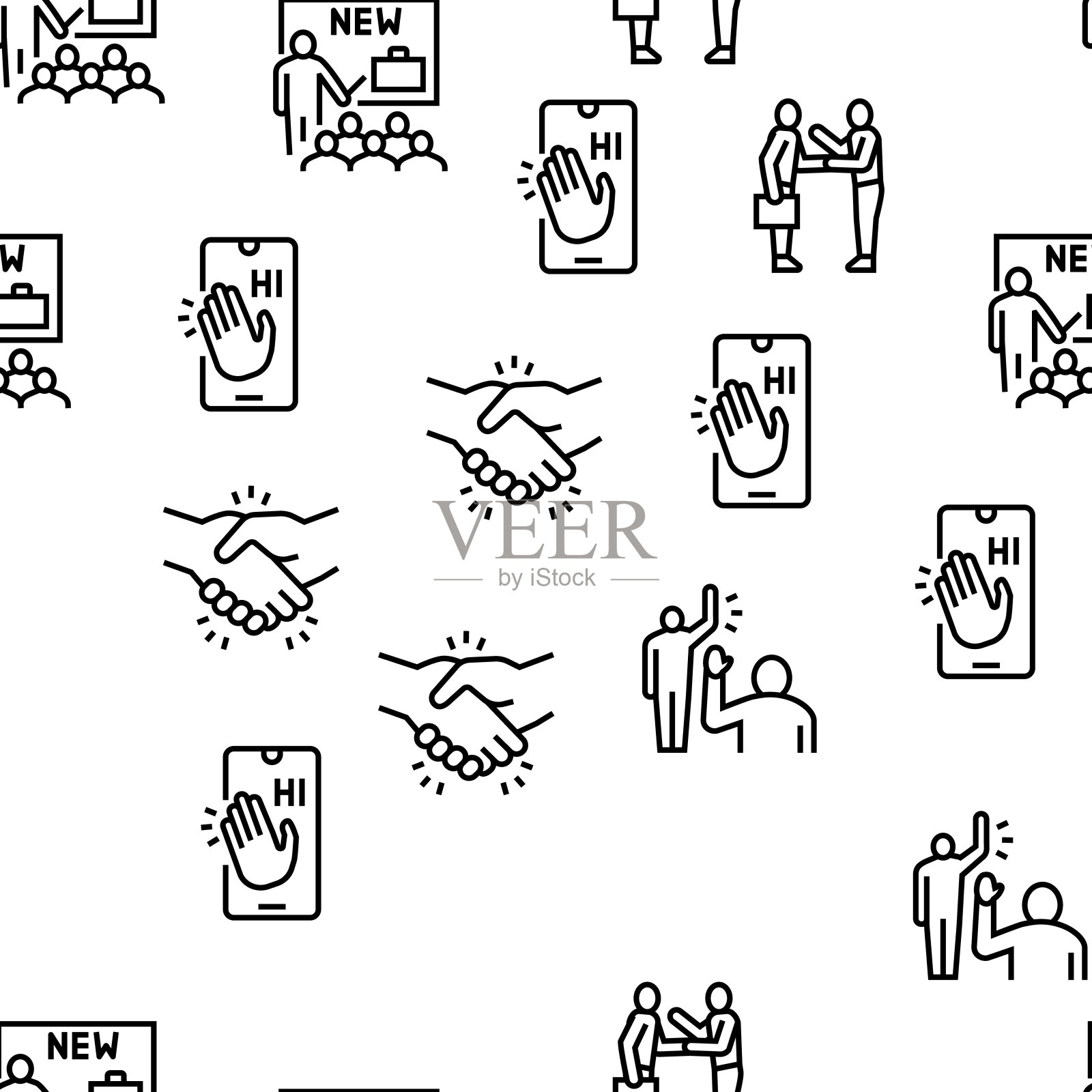 语音矢量无缝模式插画图片素材