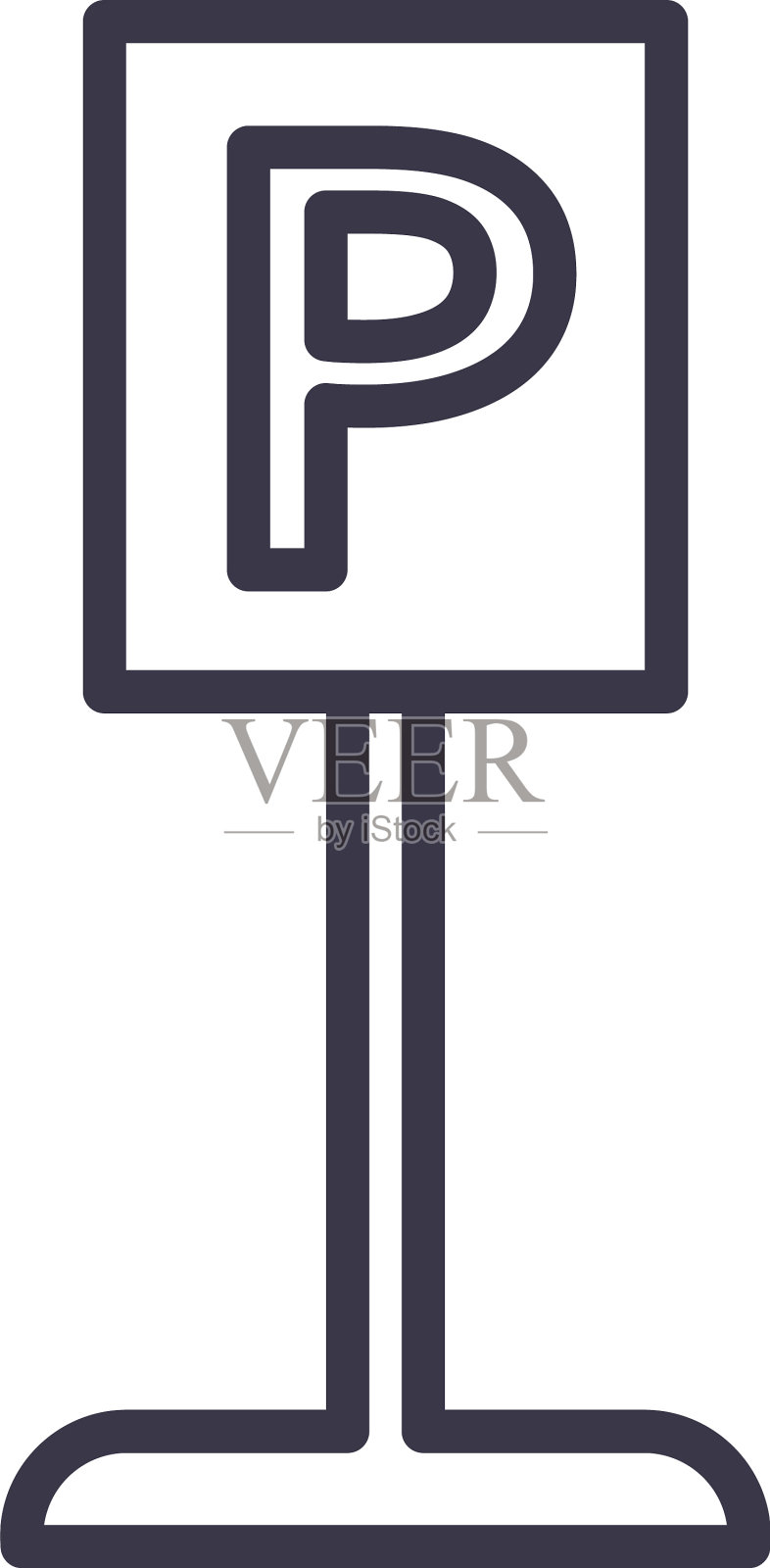 停车道路标志线条风格图标设计图标素材