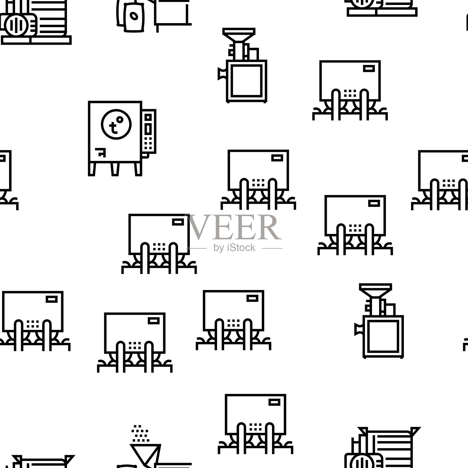 巧克力生产矢量无缝模式插画图片素材