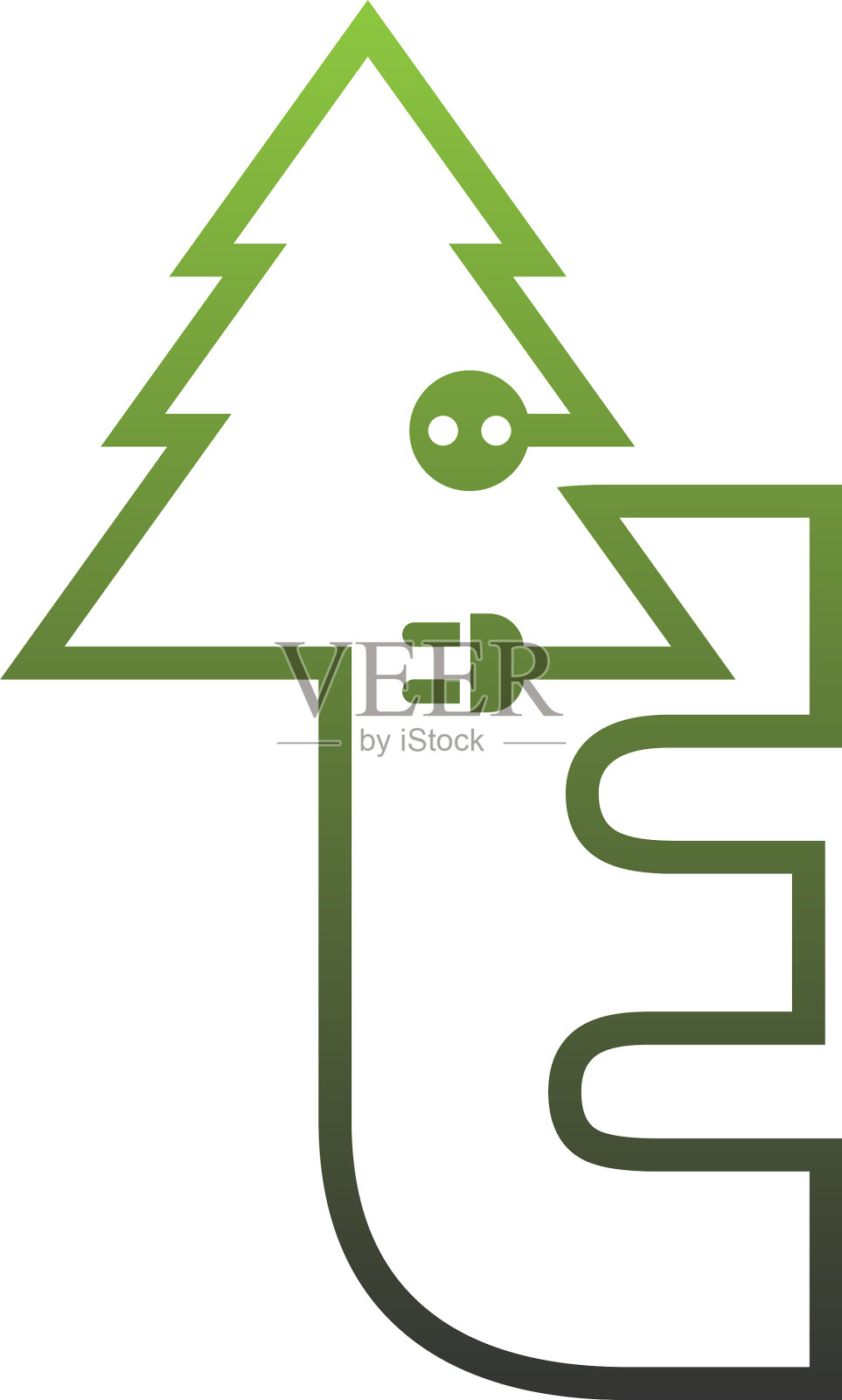 E字母树标志概念字母E图标树设计元素图片