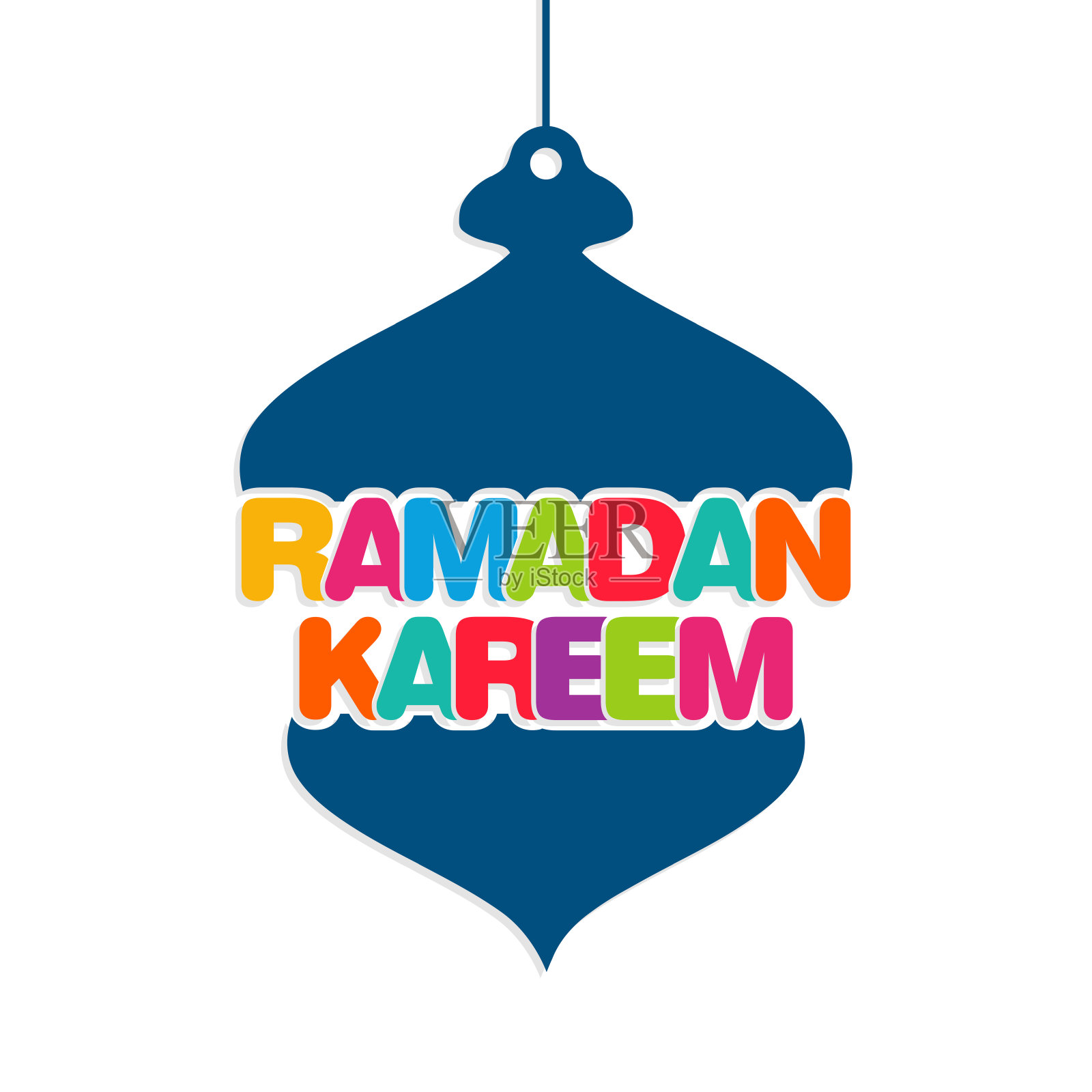 斋月卡里姆贺卡为穆斯林社区节日庆典。插画图片素材