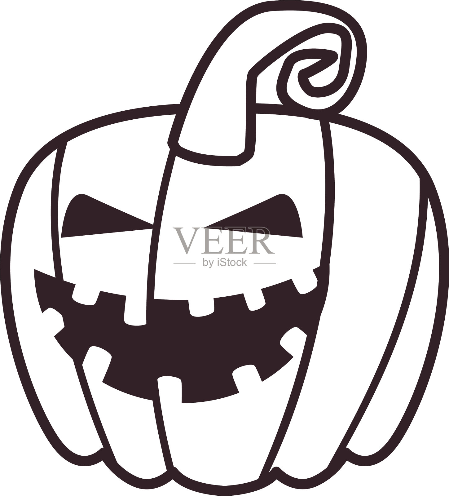 快乐南瓜卡通自由形式线条风格图标设计元素图片