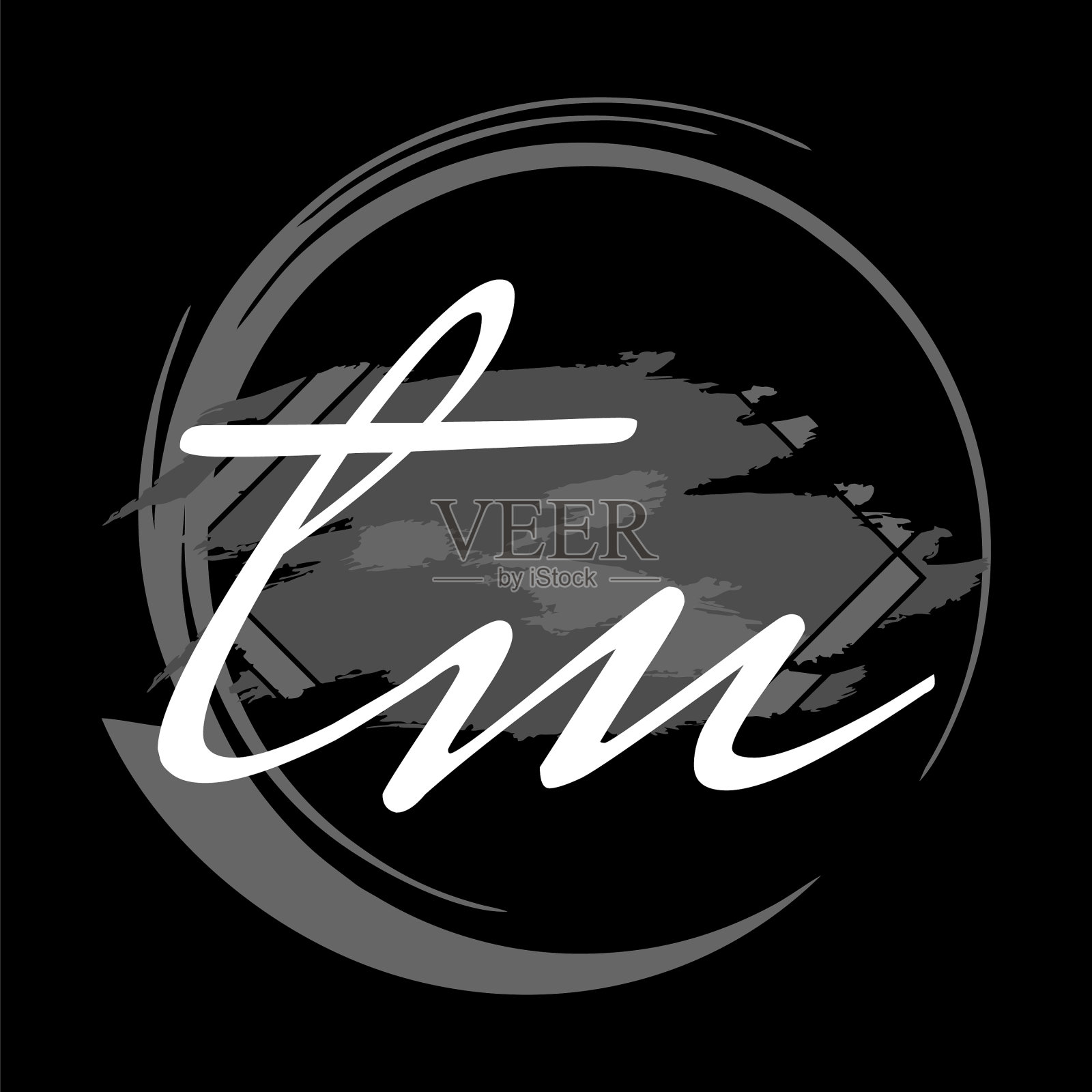 首字母t现代手写签名标志插画图片素材