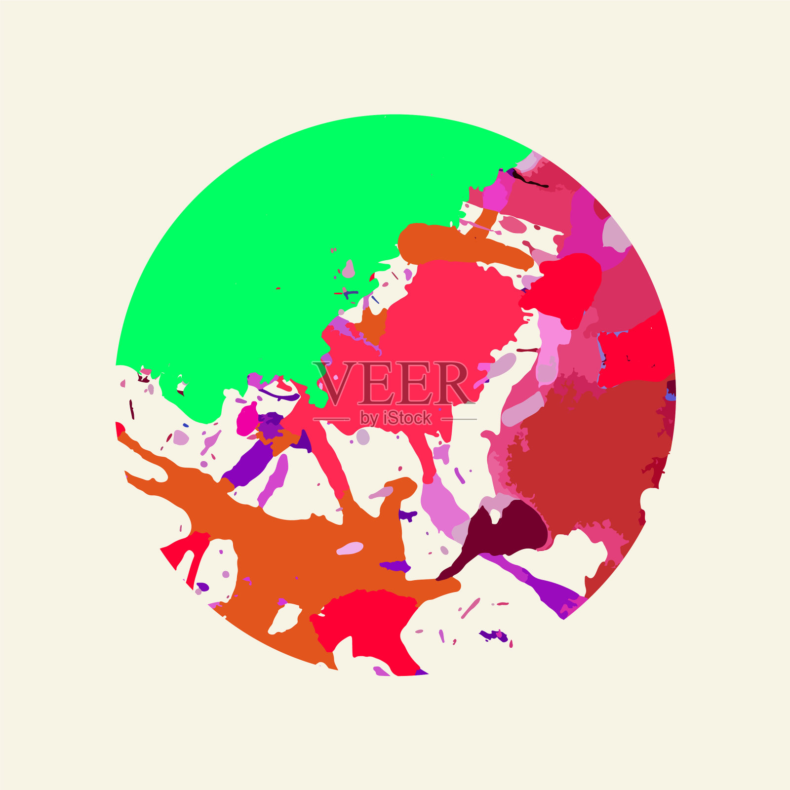艺术颜料飞溅圆插画图片素材