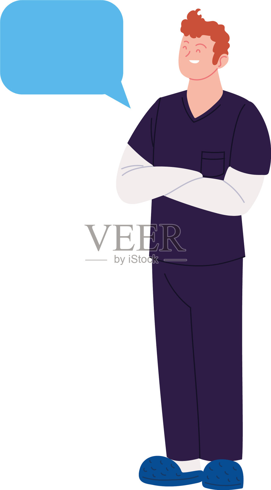 男医生用统一的通讯泡设计元素图片