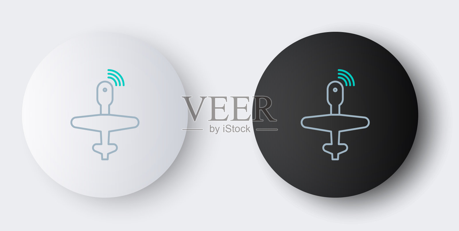 线无人机无人机图标孤立在灰色背景图标素材