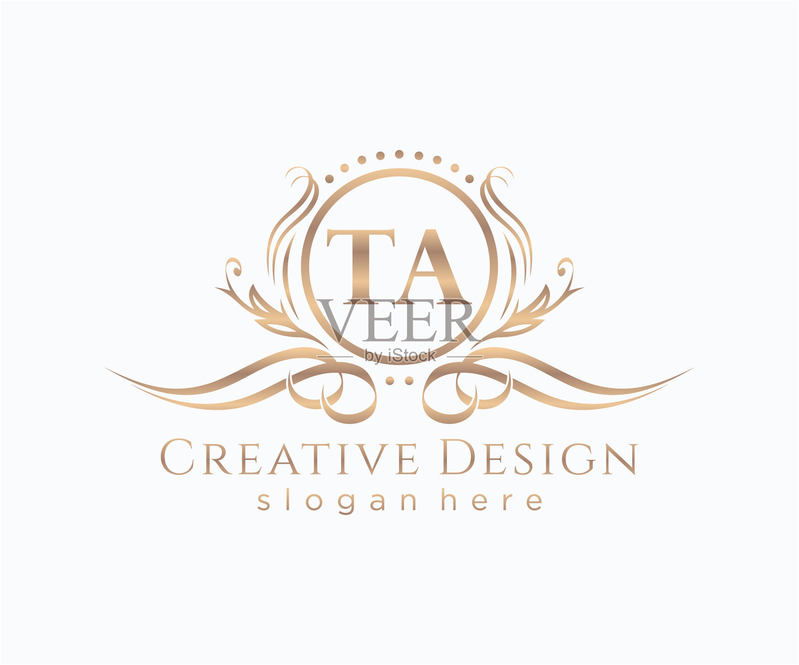 首字母ta美丽的字母和优雅的标志设计插画图片素材