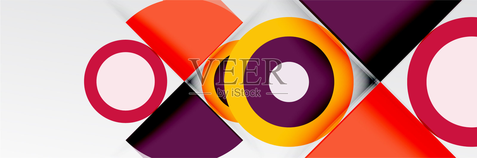 明亮的颜色圆圈抽象圆形的形状和插画图片素材