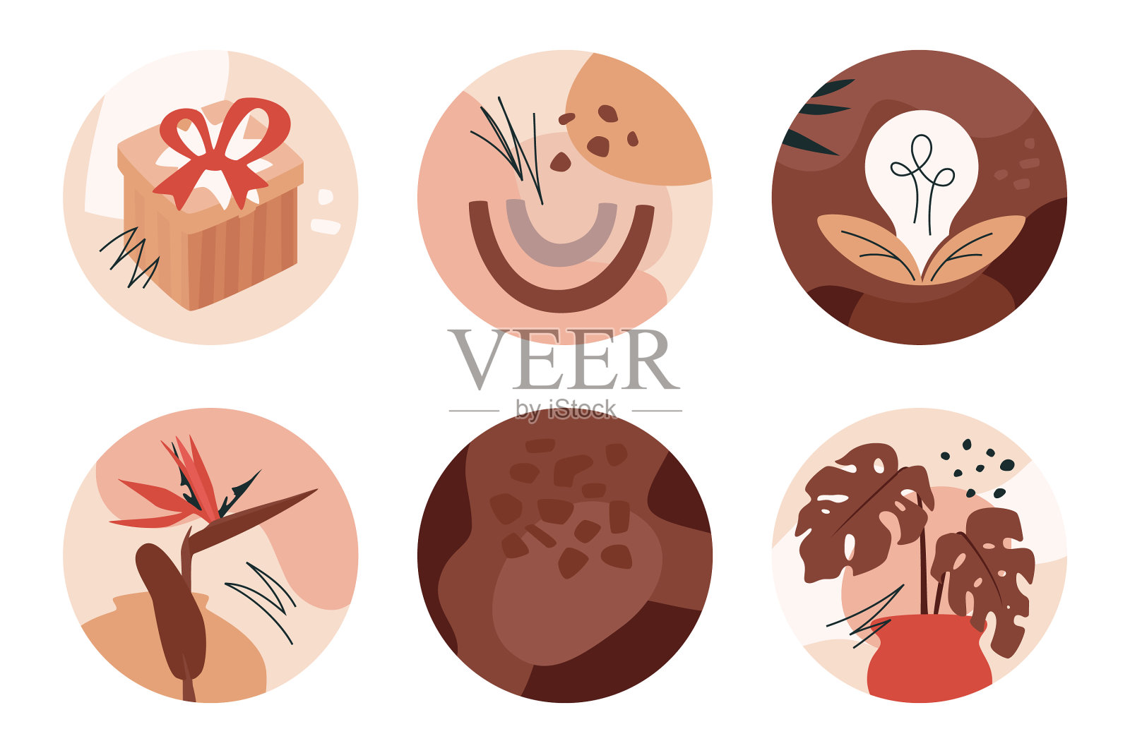 摘要植物区系亮点集图标素材