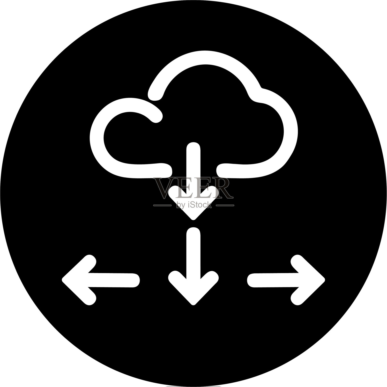 云计算网络黑色图标图标素材