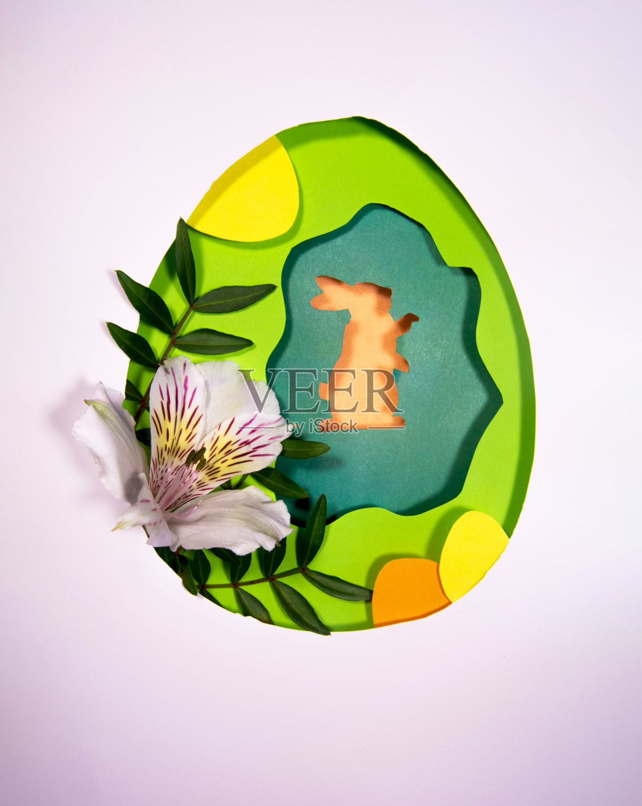 为节日设计复活节快乐。纸艺术照片摄影图片