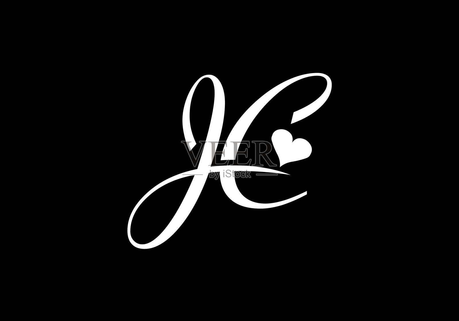 J c标志首字母设计图形字母表插画图片素材