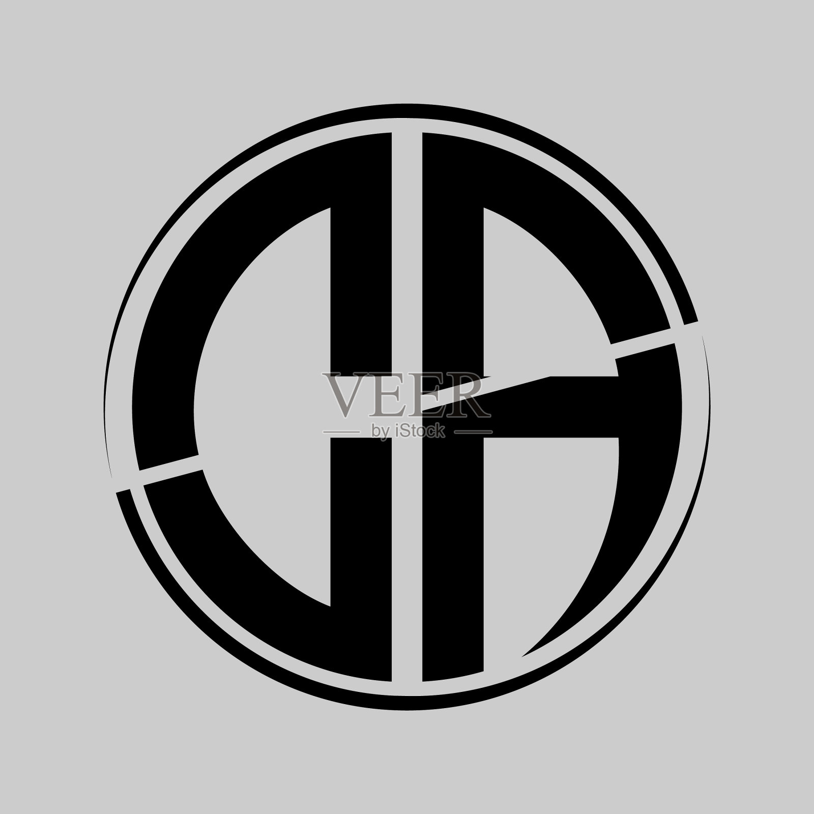 首字母c a呈圆形，中间卵裂插画图片素材