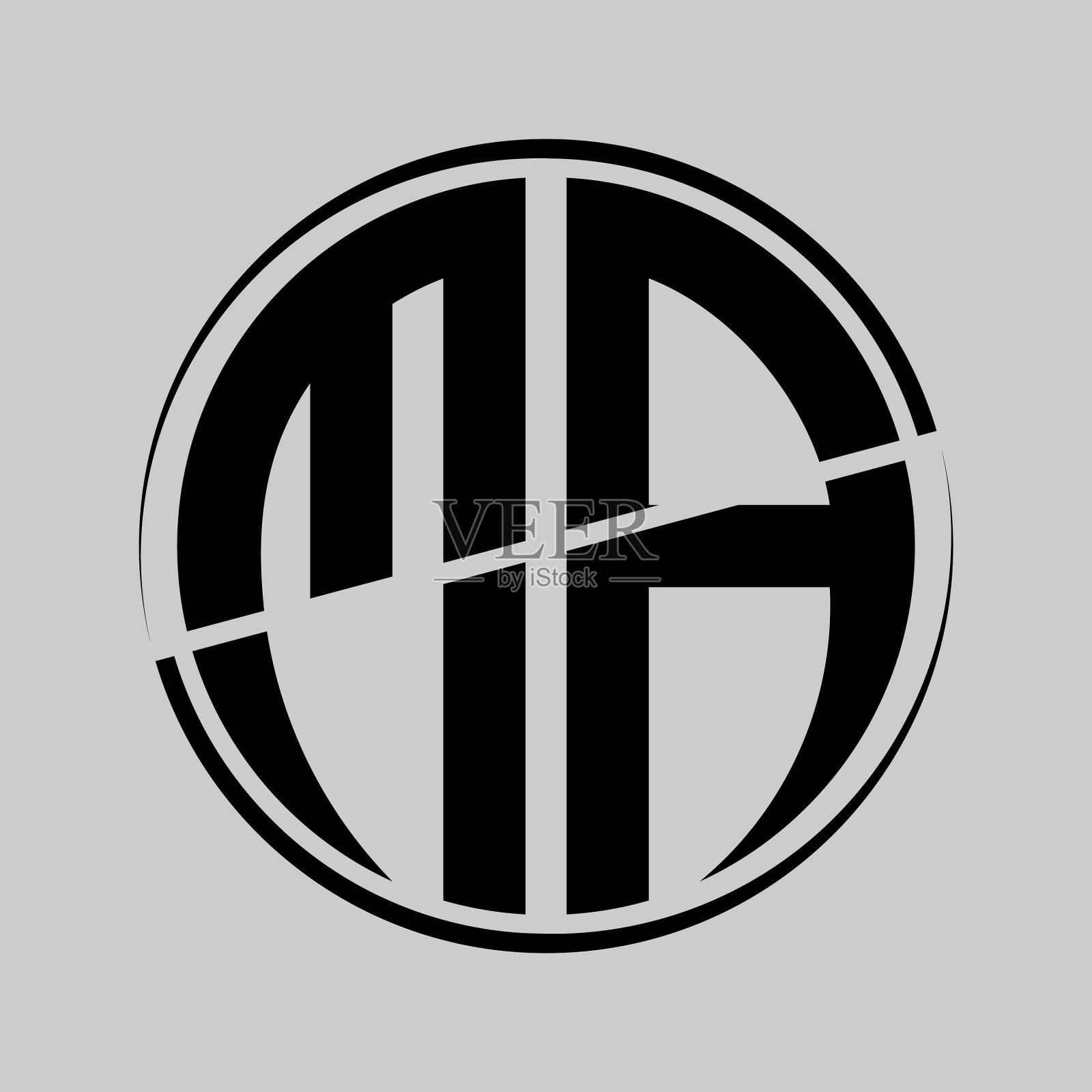 首字母m a呈圆形，中间卵裂插画图片素材