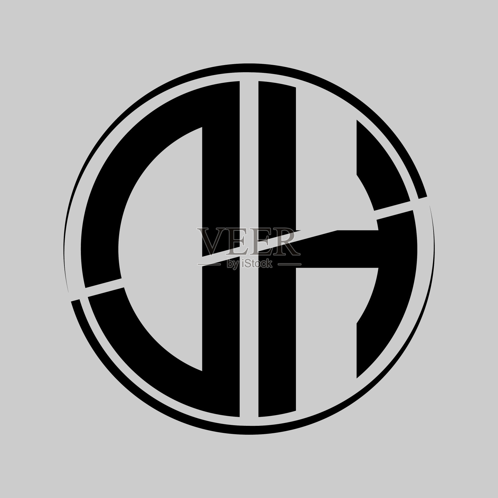 首字母o h为圆形，中间卵裂插画图片素材