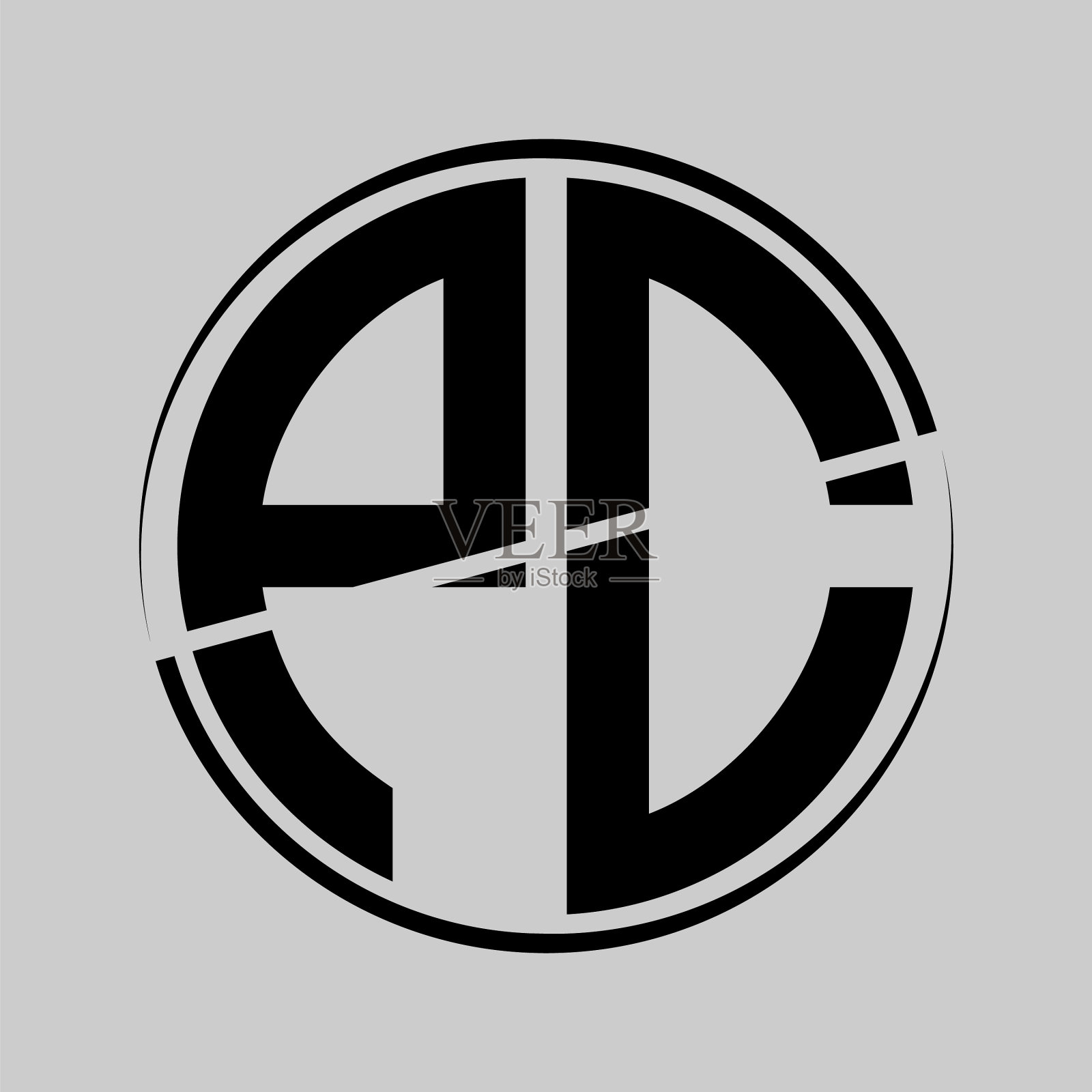 首字母p c呈圆形，中间卵裂插画图片素材