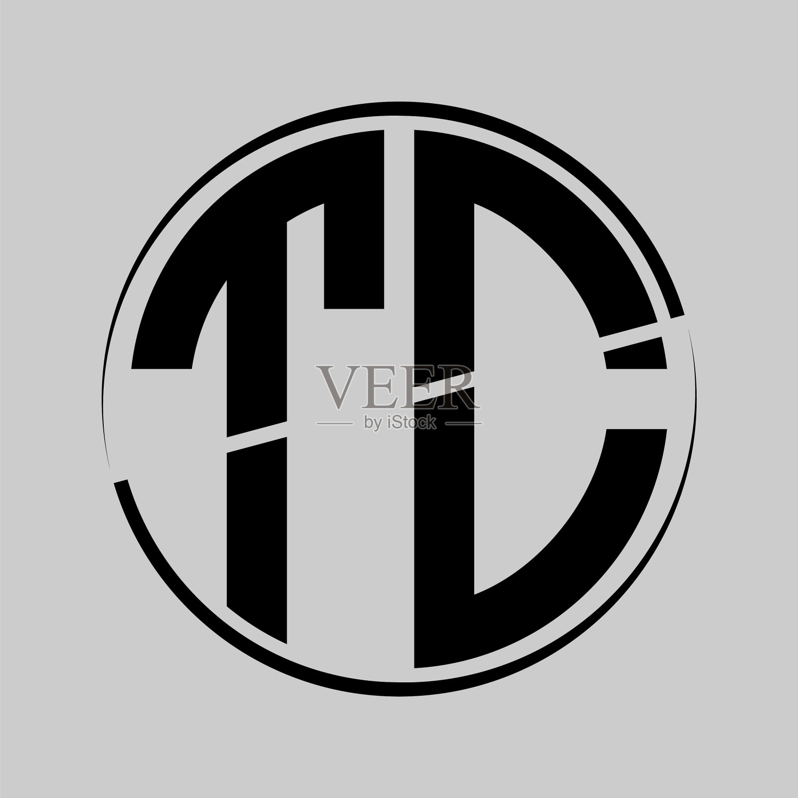 首字母t c呈圆形，中间卵裂插画图片素材