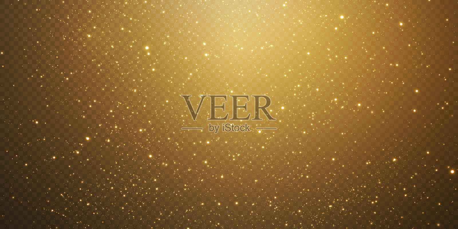 圣诞落下金色的彩灯。魔法抽象金粉和眩光设计元素图片