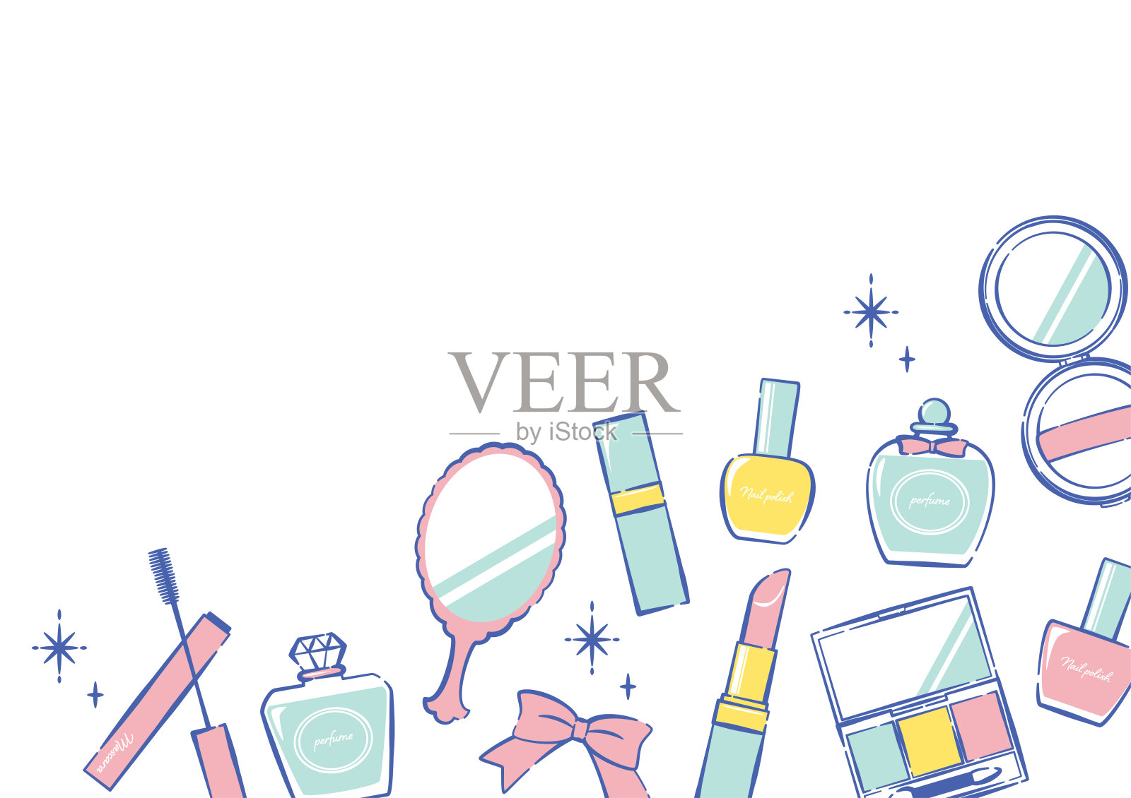 简单的化妆品框架插画图片素材